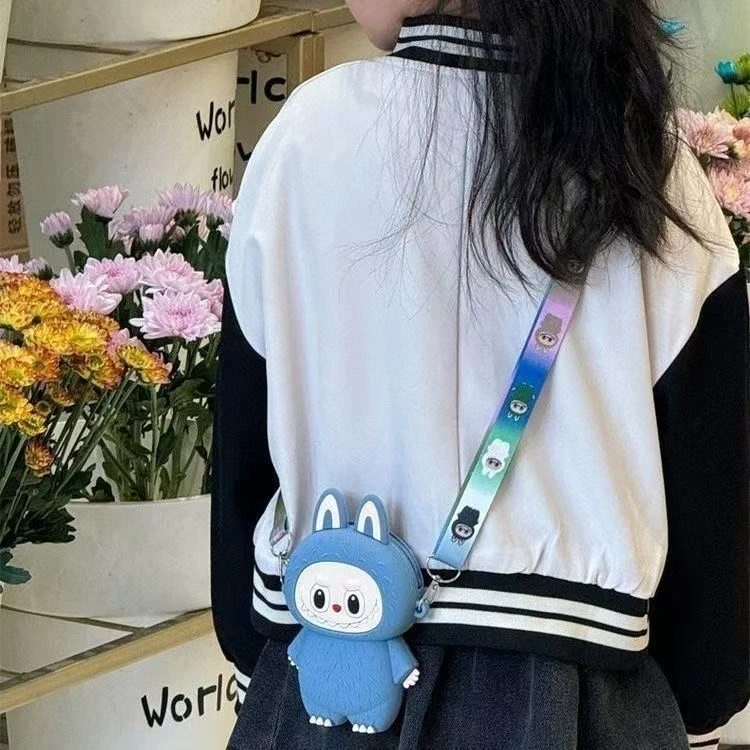 新款童包labubu卡通包儿童斜挎包男童硅胶包女可爱拉布布零钱小包