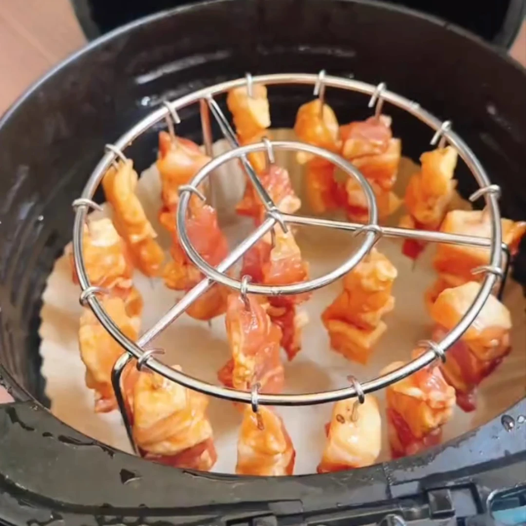 不锈钢空气炸锅烤架吊烧烤炉烤串架立式烤箱家庭厨房新款专用