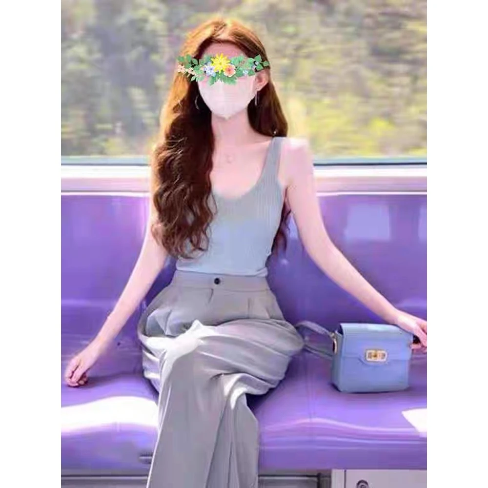 小个子穿搭一整套2025夏季新款女高级感上短下长时尚裤子两件套装