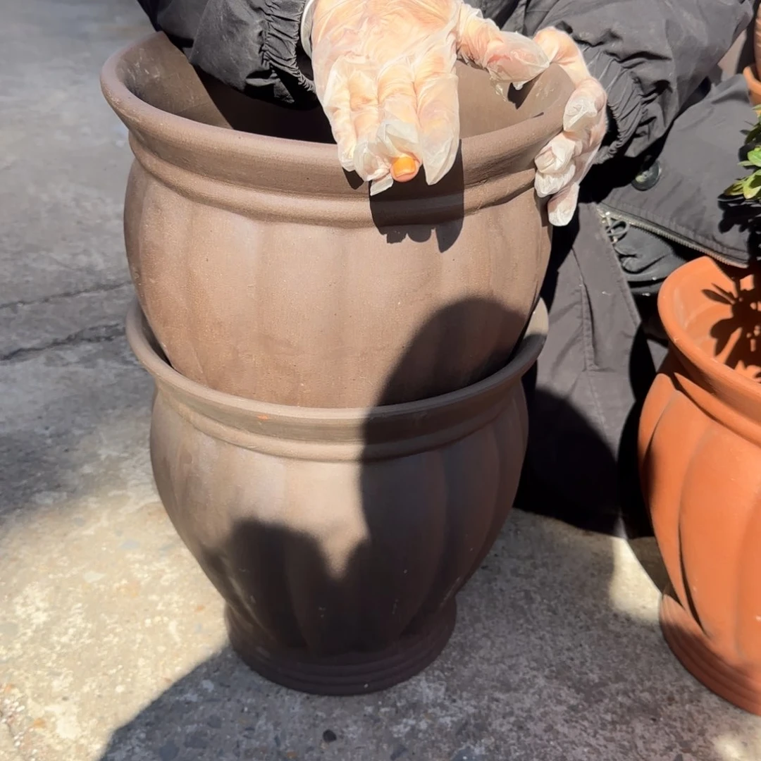 紫砂花盆口30高30宜兴紫砂