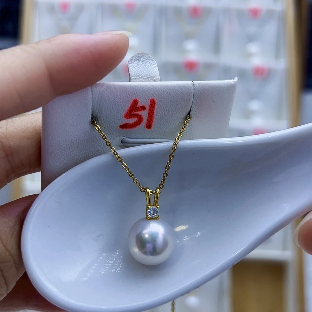淡水珍珠吊坠(不含链)银S925镶嵌