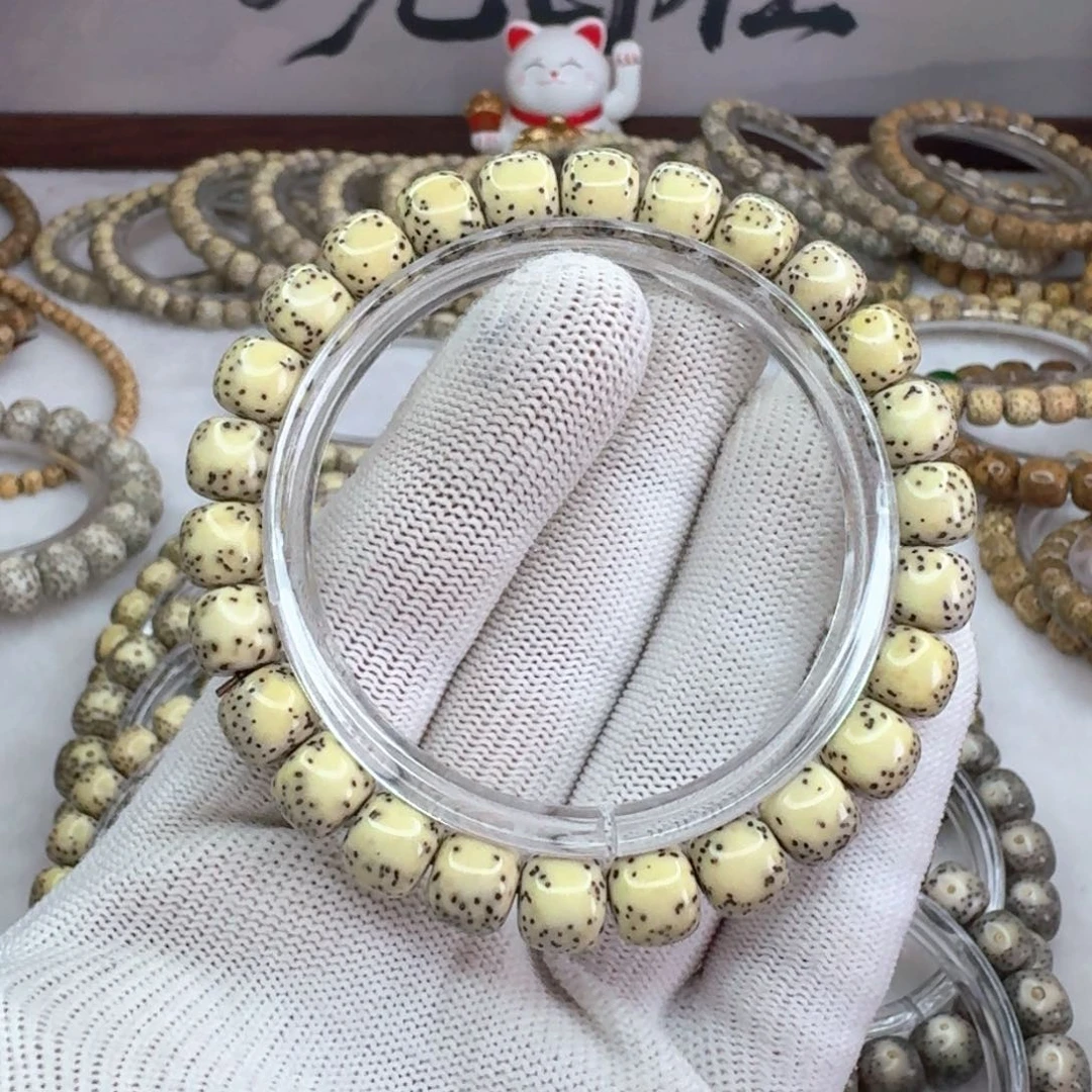 手串星月菩提9×8石玉绿背河豚1462