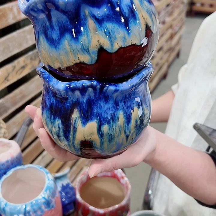 有孔.凑满10元发货多肉陶瓷花盆！