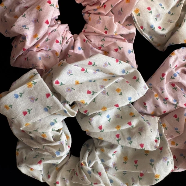 头饰发圈碎花丸子头日韩头饰