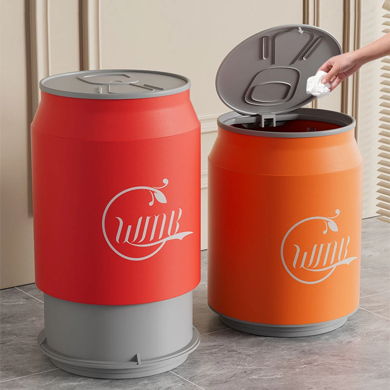 2025新款可乐垃圾桶家用网红双层客厅卧室厨房大号带盖高颜值厕所