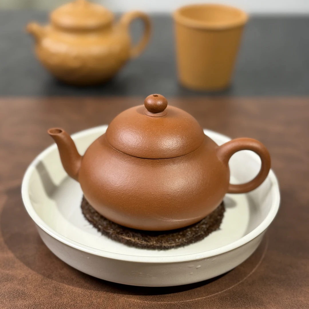 原矿小红泥半手工150cc梨型泡茶紫砂壶茶具