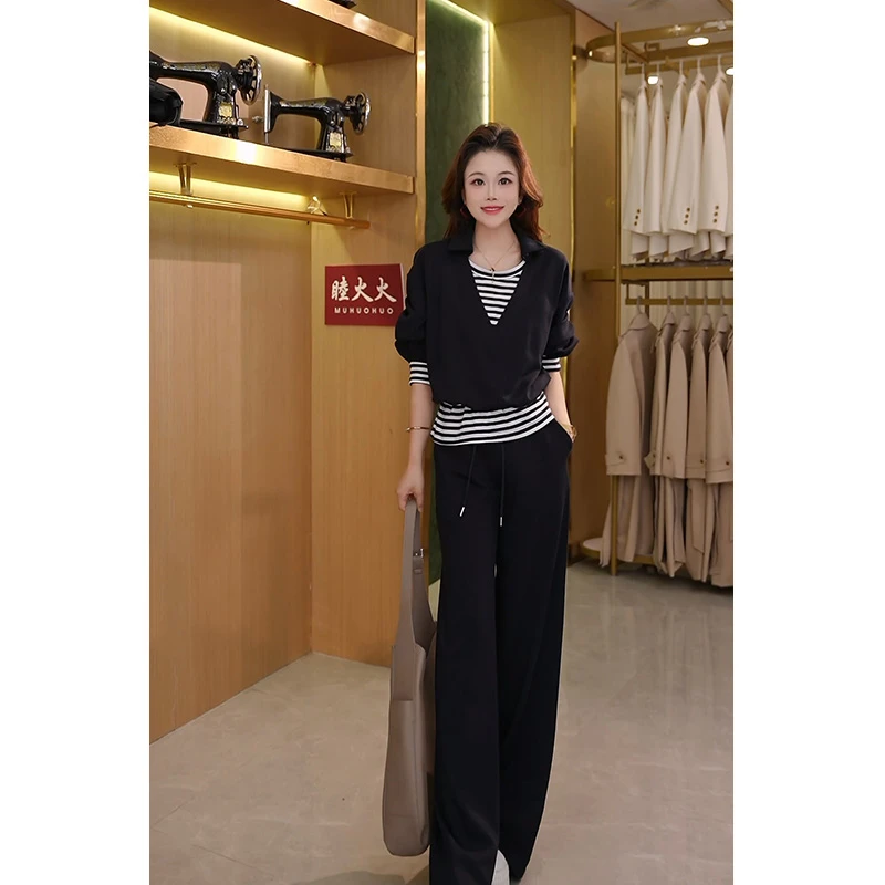 2025早秋韩版网红INS风法式慵懒风时尚针织套装宽松休闲显瘦