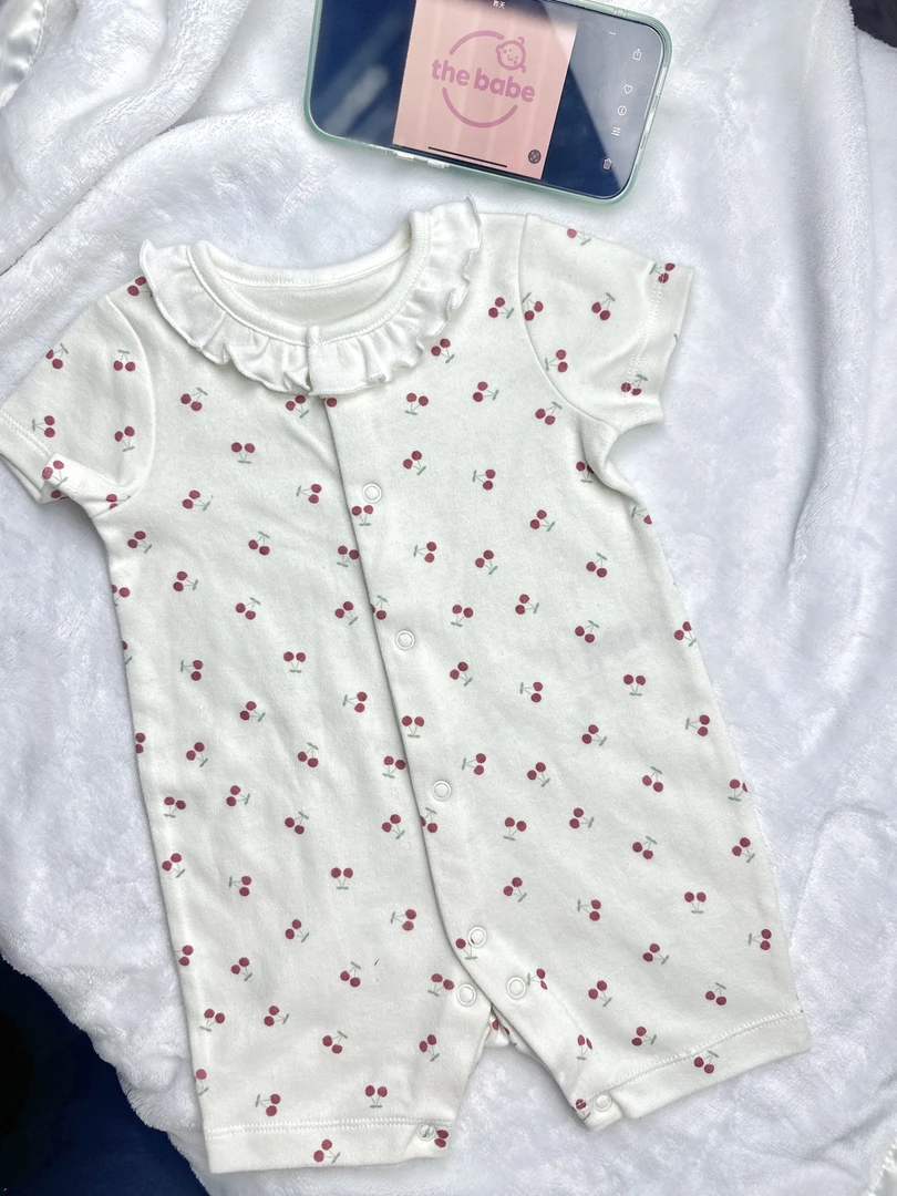 「the babe」夏季女宝樱桃短袖短裤爬爬服