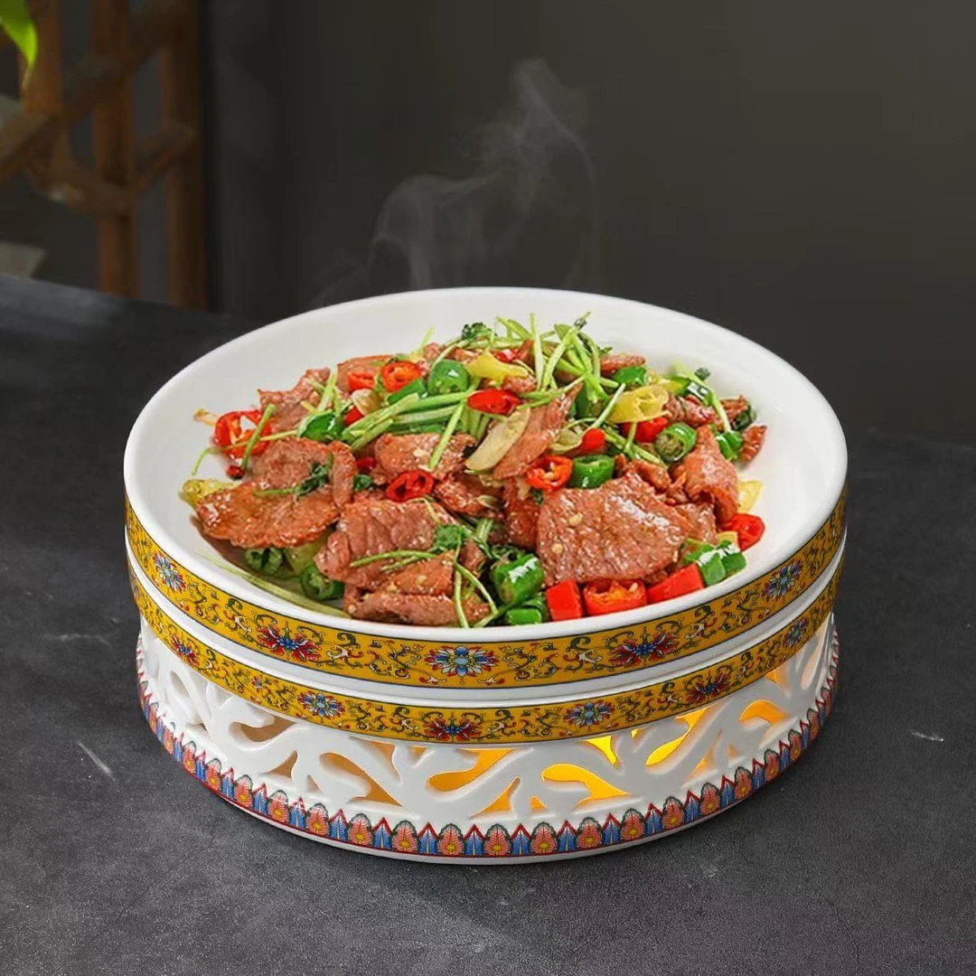 （特价款）陶瓷蜡烛加热餐具酒店家用专用意境菜高级感菜盘子送蜡烛