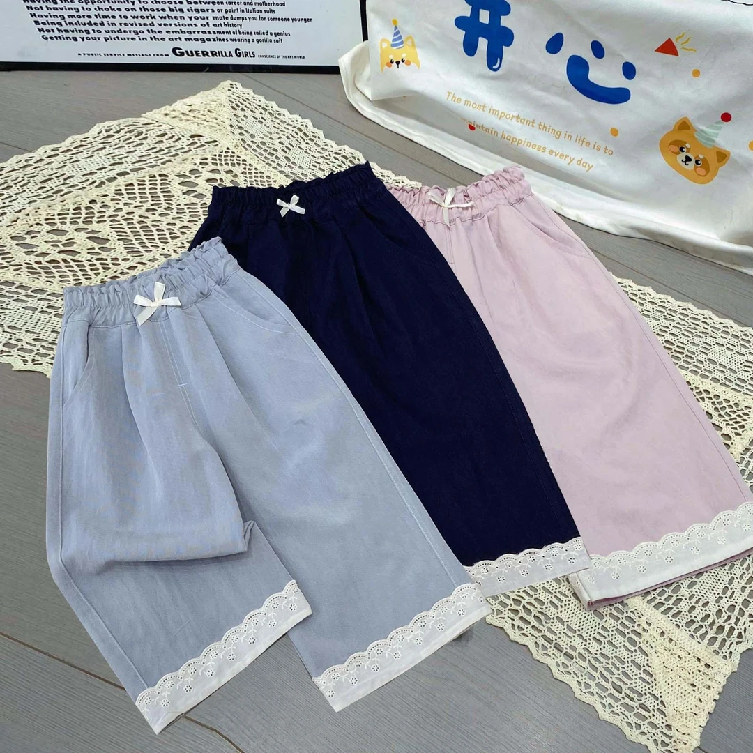女童新款韩版秋季薄款蕾丝花边休闲裤时尚百搭