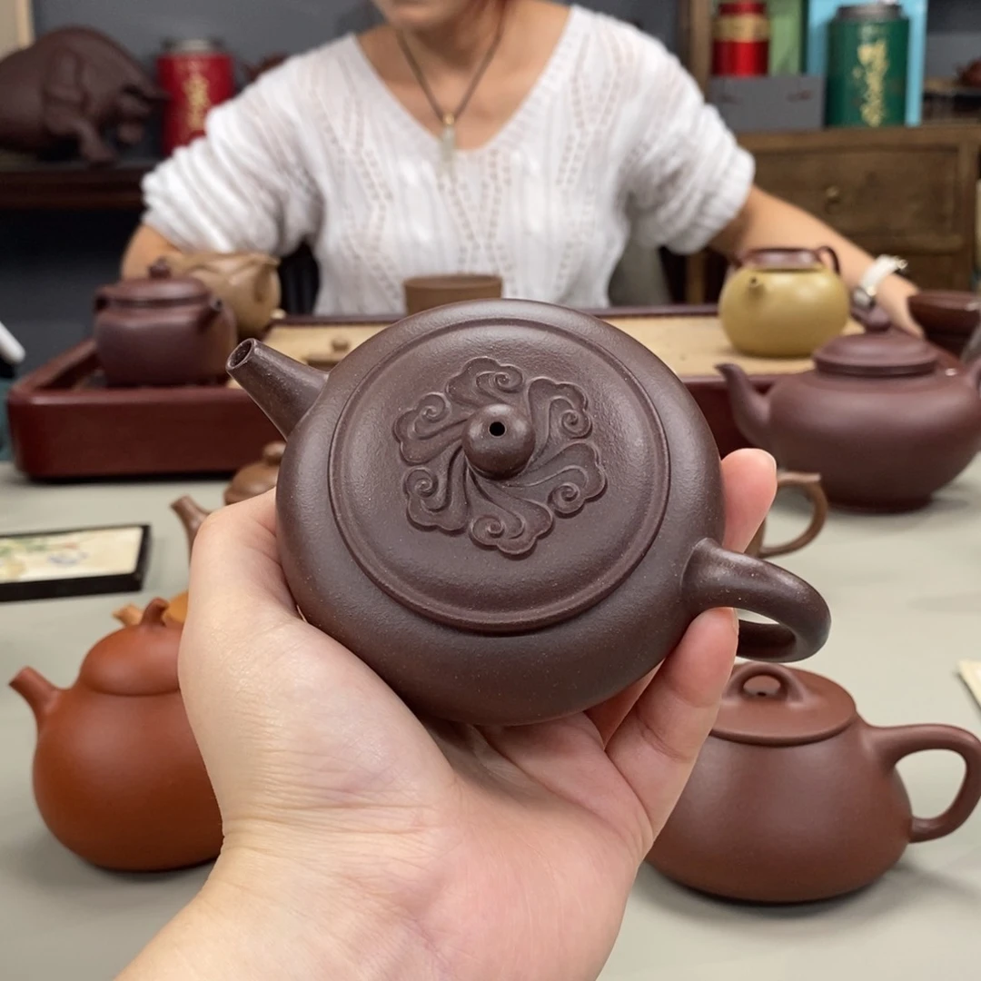 茶壶紫砂天青祥云半手150cc