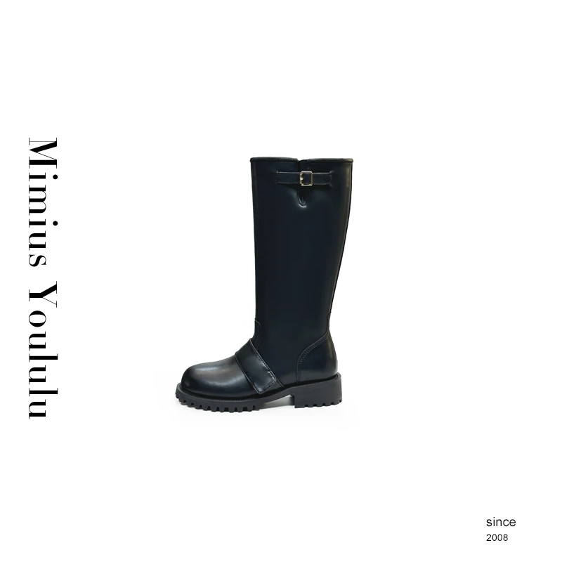 【mimius】&喵喵 D-Quest牛皮长靴(跟高4.5cm) WF09353