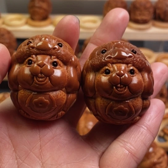 橄榄核手串/手链桃*宝醒师兔一对