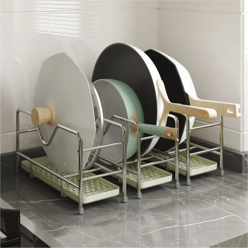 厨房锅架置物架多层竖放304不锈钢锅盖砧板菜板沥水架锅具收纳架