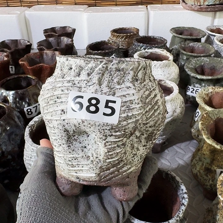 内口7高12粗陶手工