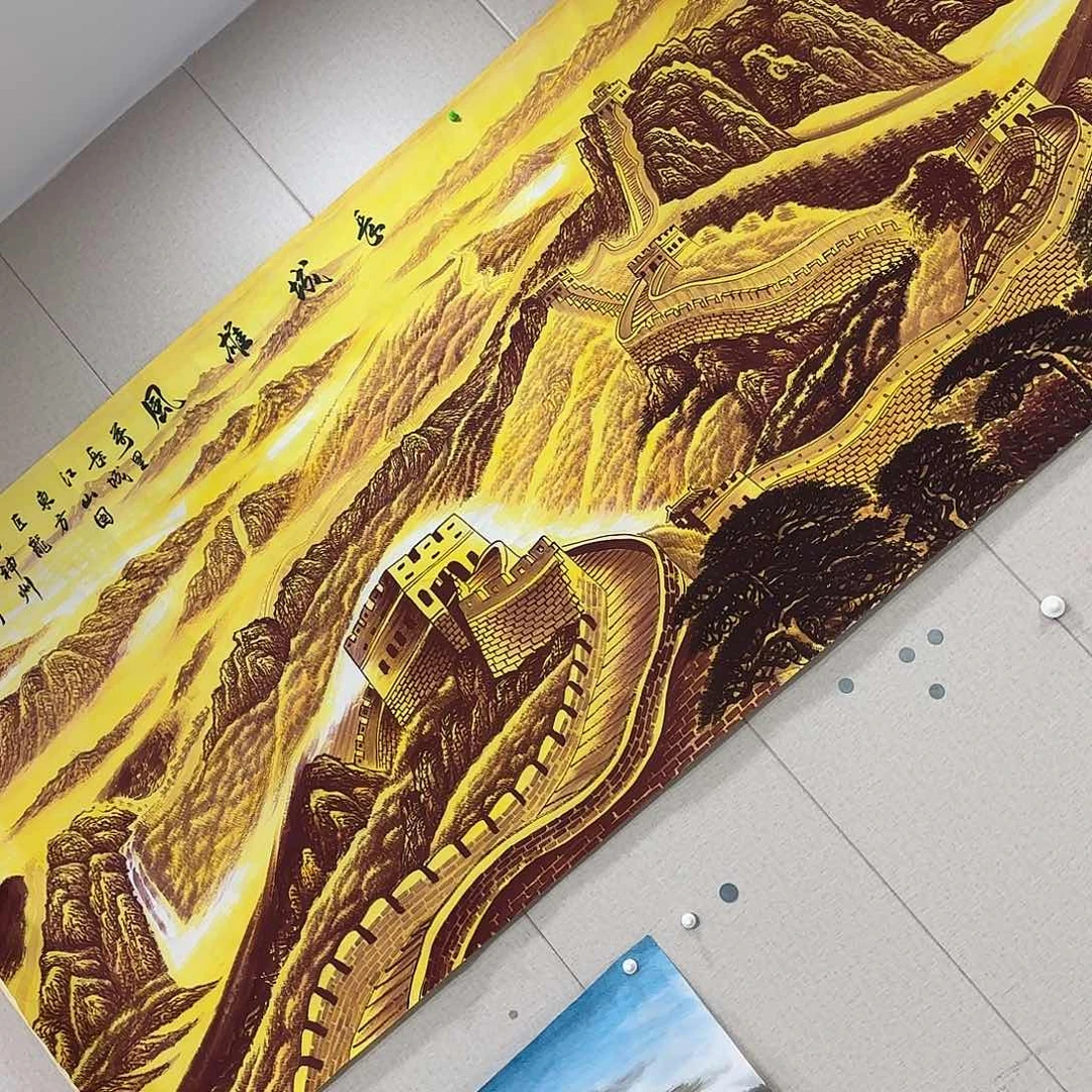 国画澄**道尺寸100X240手绘作品