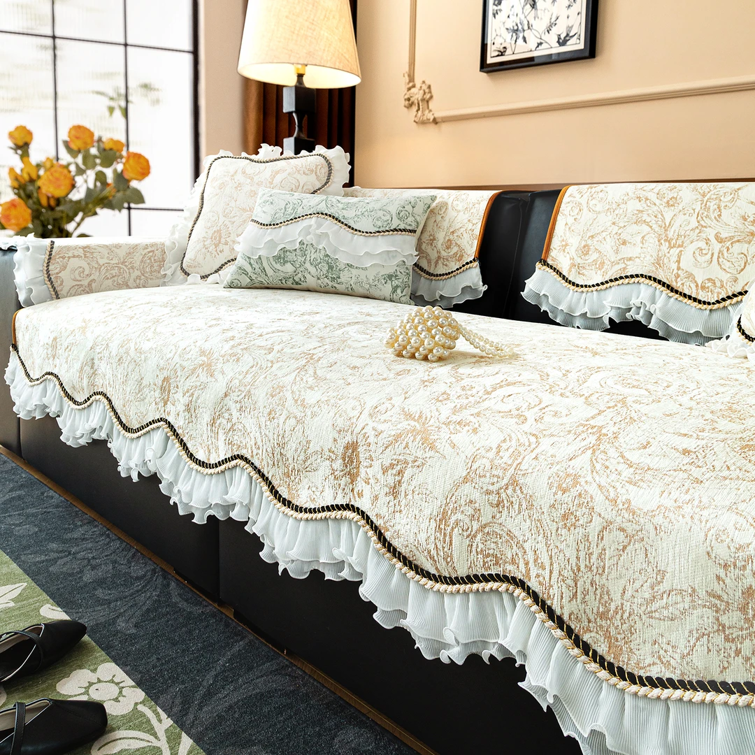 法式沙发垫高档奢华皮沙发专用防滑坐垫盖布直排四季通用沙发套罩