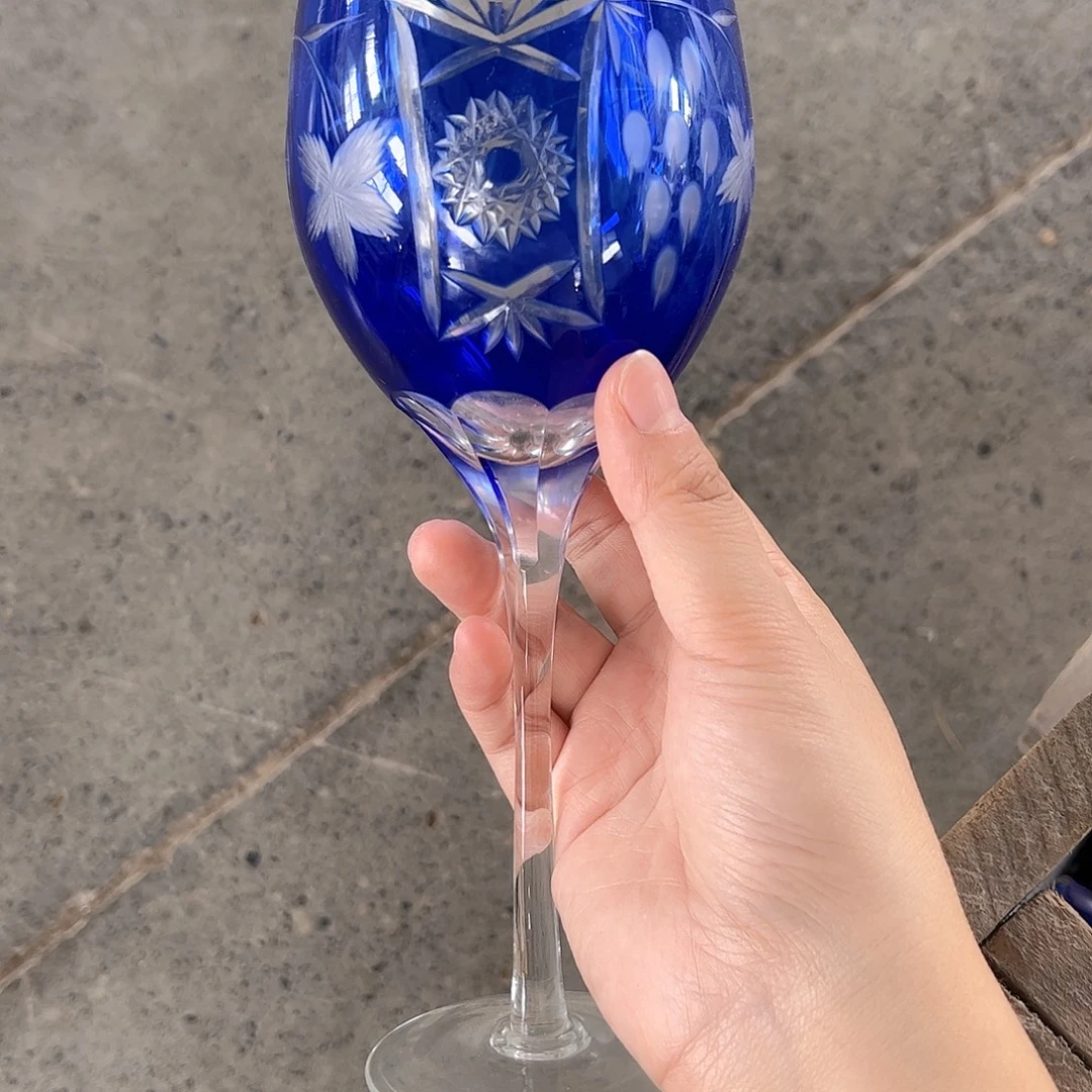 水晶玻璃高脚款微瑕一个
