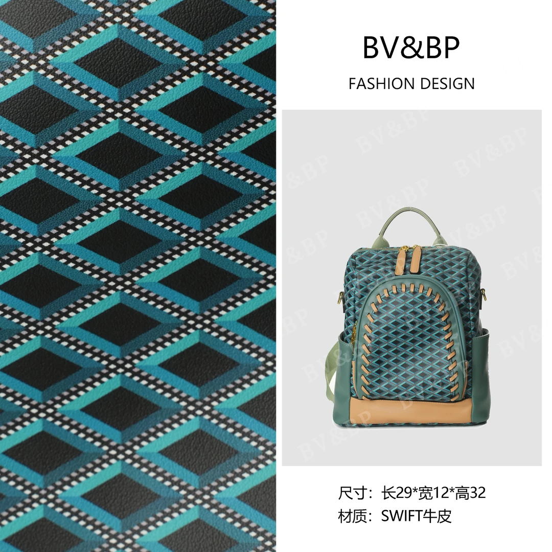 BV&BP· 原创设计 真皮高定手提双肩包  BV2735B-烟松绿