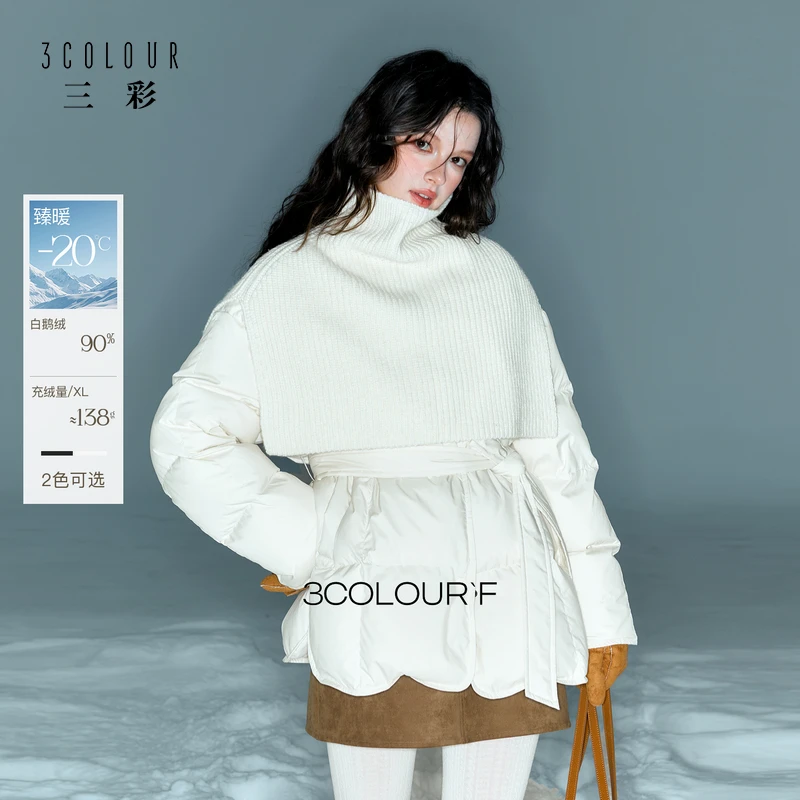 【90白鹅绒】三彩独醒2025冬季新款中长款鹅绒服羽绒服外套F