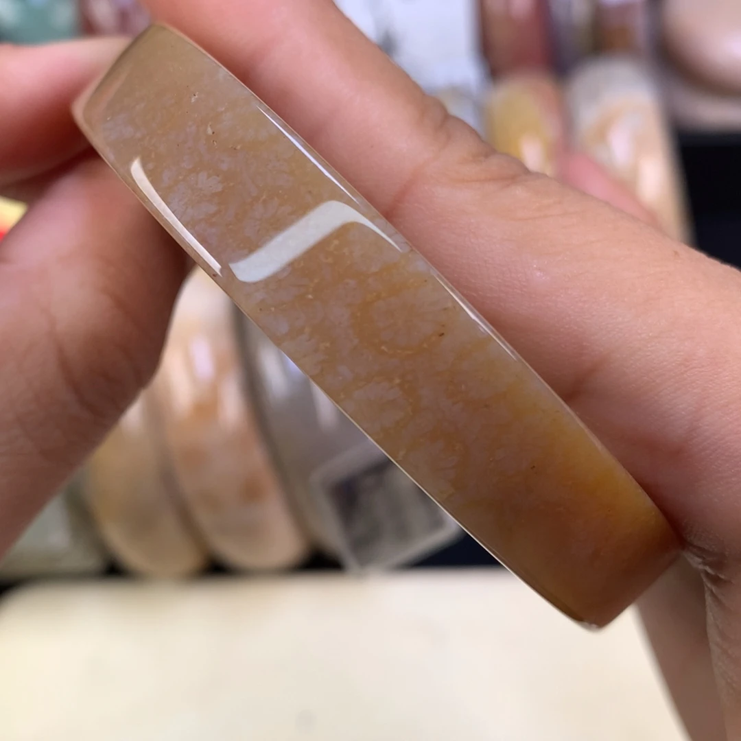 硅化珊瑚（珊瑚玉）未镶嵌吊坠(赠链)上新果冻55圈（25号）