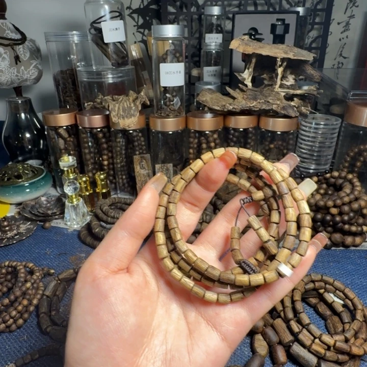 手串/手链贝壳桶珠老料乌身奇楠沉香05