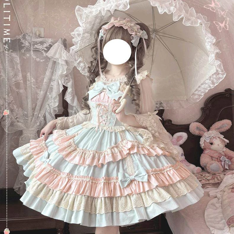织锦园原创【甜甜慕斯】lolita连衣裙甜美可爱洛丽塔正版jsk裙子