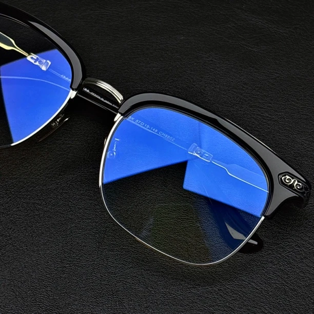 【周董同款永恒之藤复古钛板材】克罗罗心周杰伦同款大脸百搭款眼镜