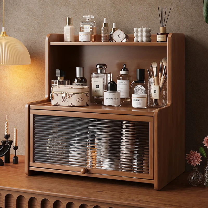 化妆品收纳架置物架梳妆台口红香水护肤品香薰面膜摆放架收纳柜子