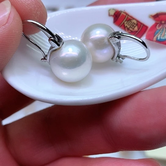 淡水珍珠耳饰银S925镶嵌