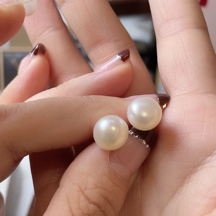 淡水珍珠耳饰合金10mm