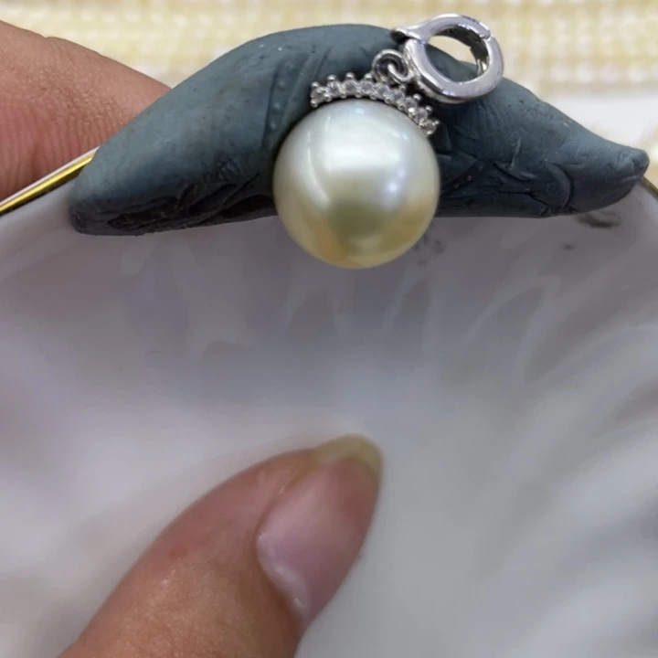 海水珍珠银S925镶嵌颈饰