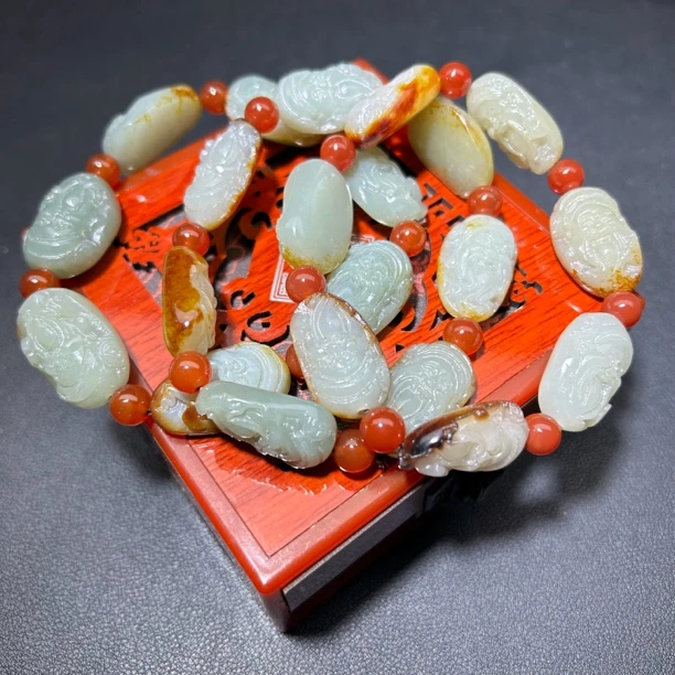 新疆和田玉 财神手串 基地质检 一物一证 拍一发一多样性发货