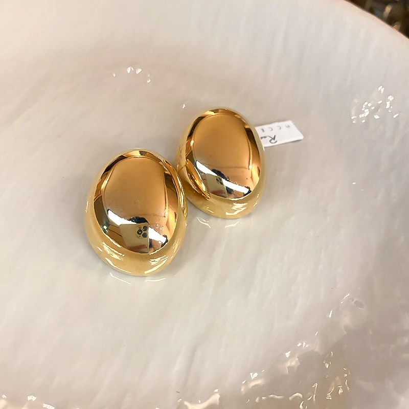 铜合金亚克力耳饰 合金耳饰 2025新款金属豆豆耳饰洋气冷淡风气质