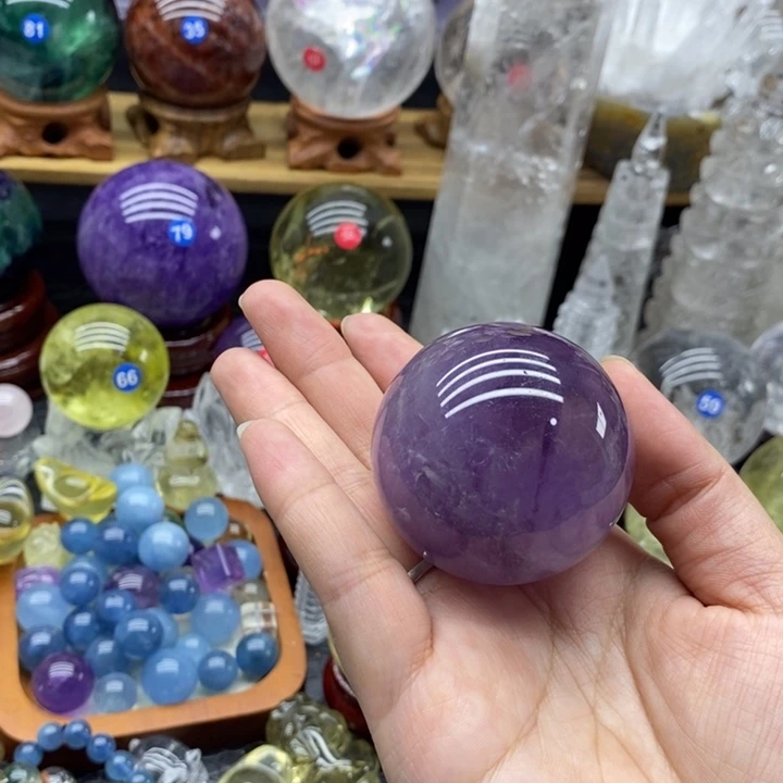 ^***～石材天然紫水晶球