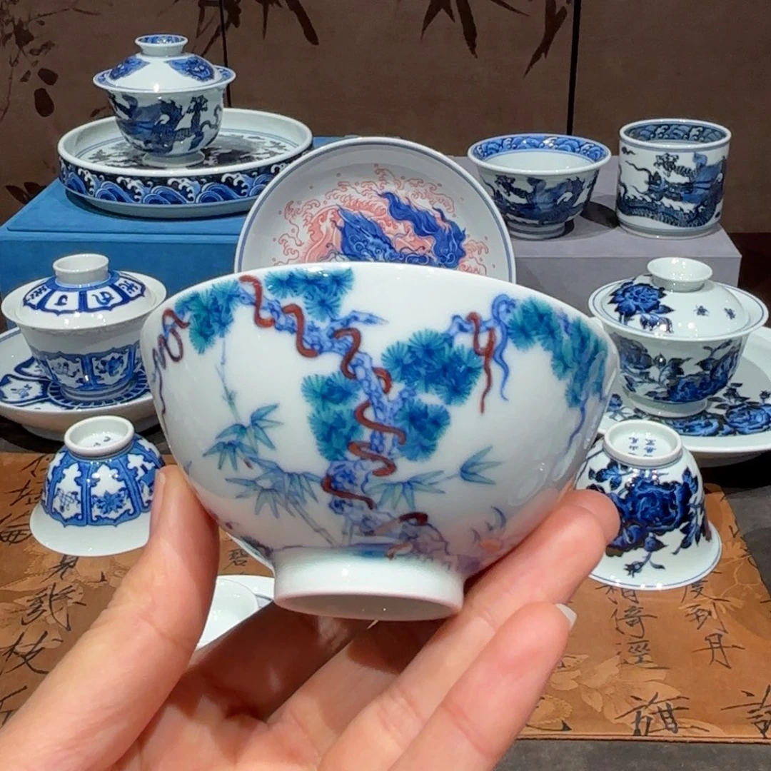 瓷片手工手绘陶瓷茶具