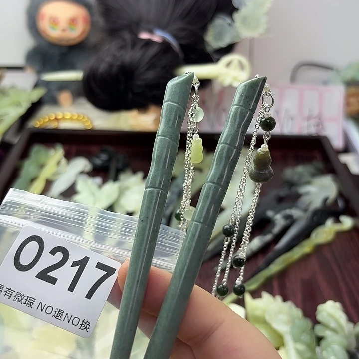 简***乐蛇纹石玉合金发饰