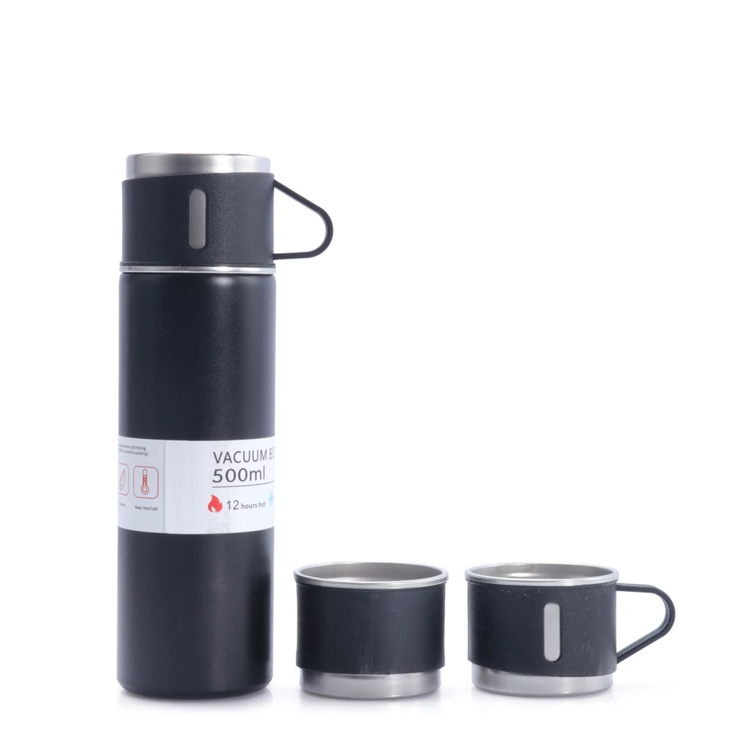 简约一杯三盖保温杯户外家用高档便携式水杯套装DFG109