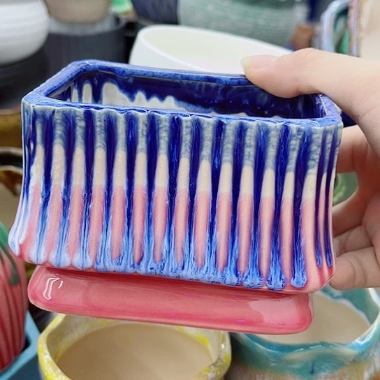 多肉绿植陶瓷花盆9:9包邮