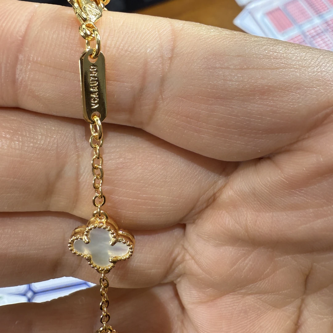 铜合金项链 铜合金手链 高版$金四叶草手链