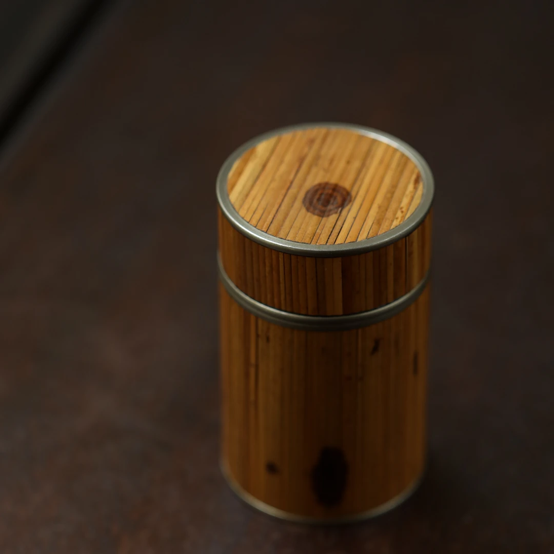 集物华福利竞拍 I  云妃竹 老锡罐 醒茶罐高10直径5.5cm