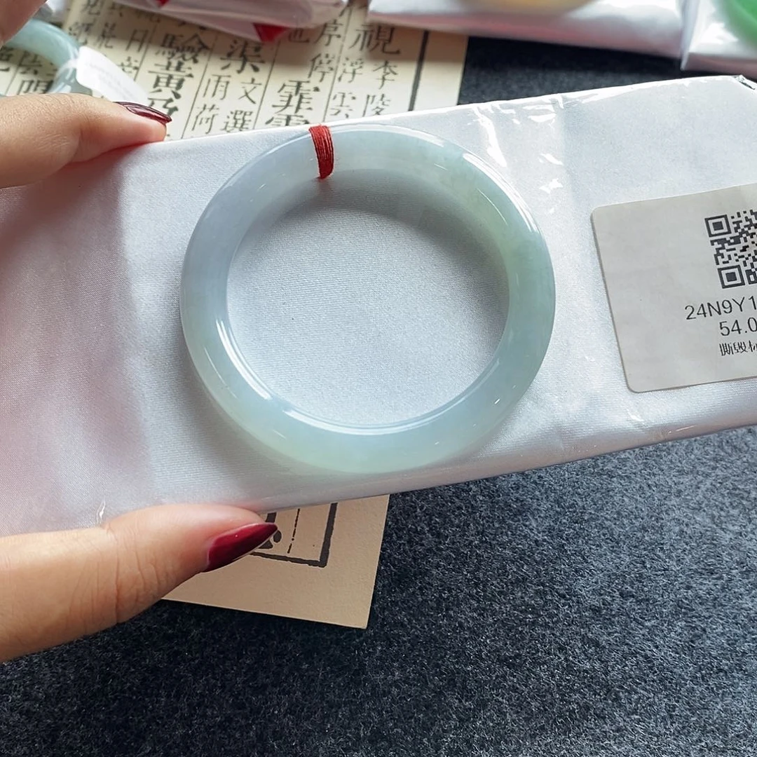 未镶嵌手镯翡翠54圈幻彩美人条