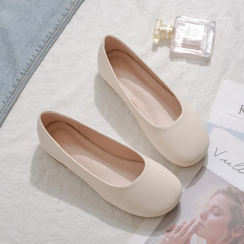 她他百伦豆豆鞋女2025新款百搭仙女风低跟懒人鞋一脚蹬圆头浅口四