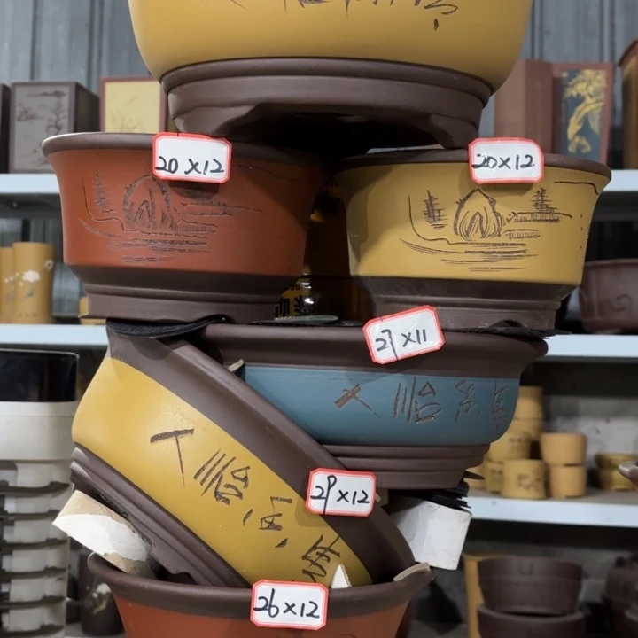 紫砂花盆100-6。