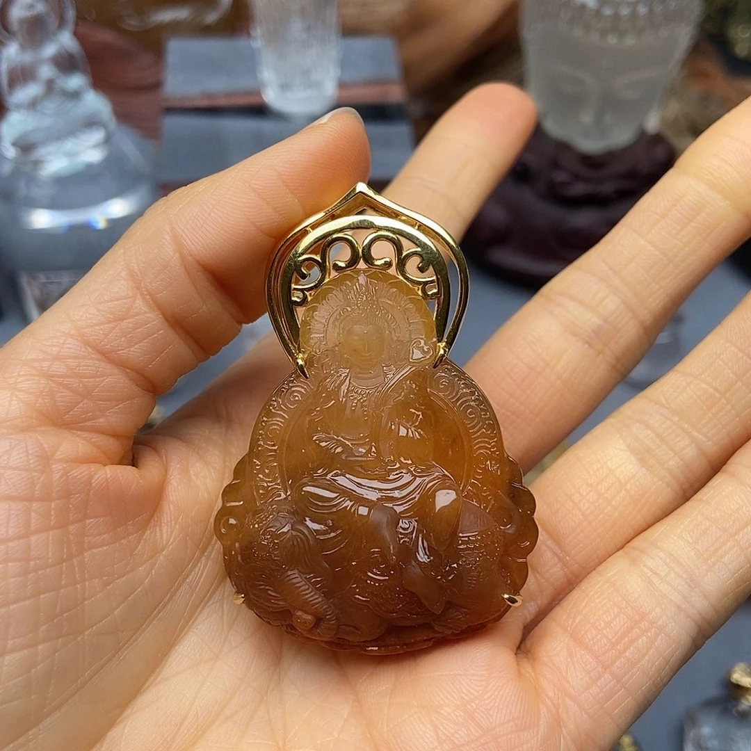 水晶颈饰银S925镶嵌吊坠