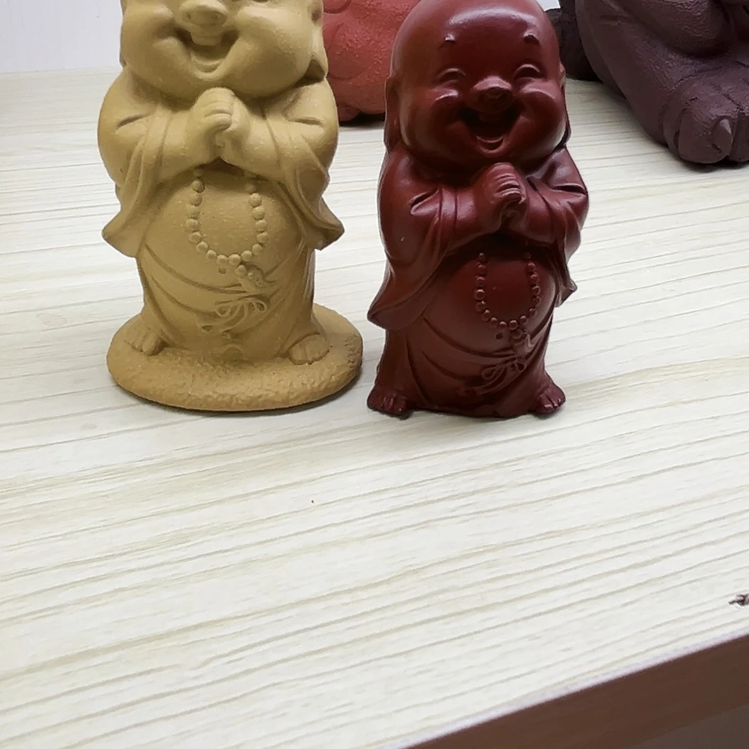 紫砂茶宠汶*财神茶宠一对