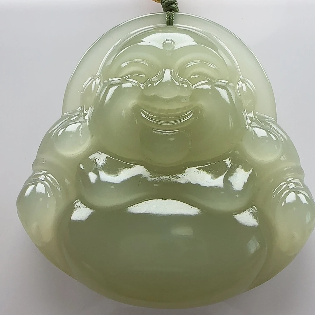 和田玉颈饰足金镶嵌