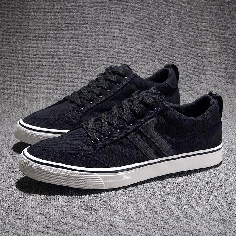 帆布鞋男2025年春秋季透气新款英伦百搭男鞋低帮系带软底休闲板鞋