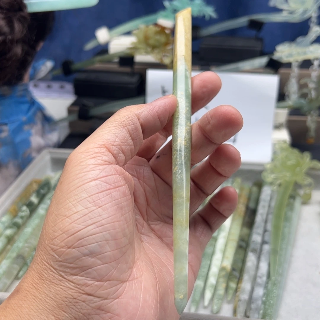 蛇纹石玉未镶嵌福利发簪小****瘦