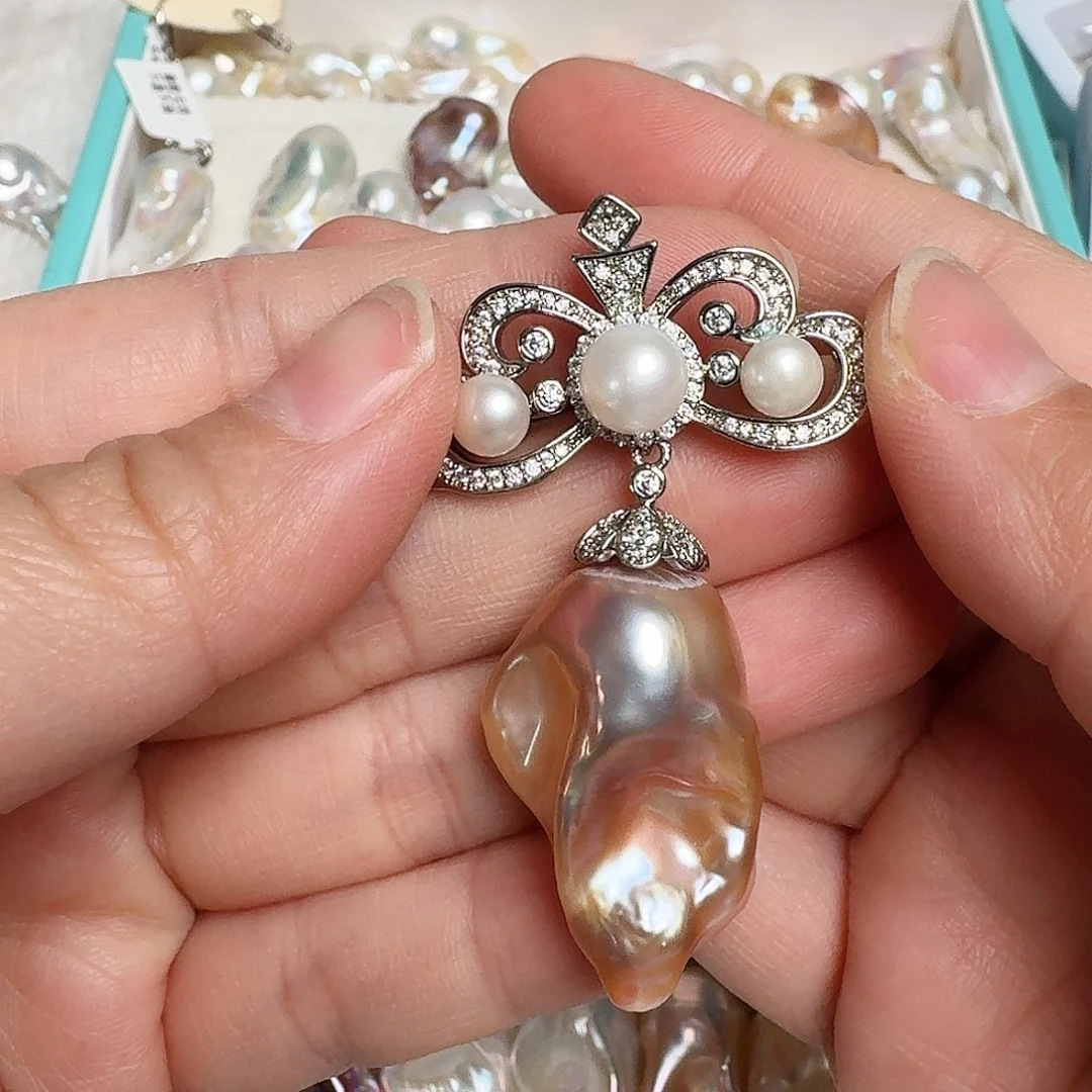 淡水珍珠颈饰银S925镶嵌